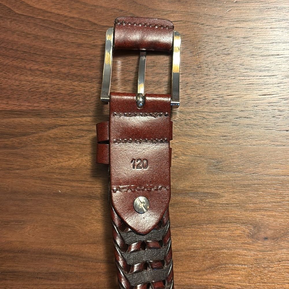 Men's Mahogany Leather Belt View 5